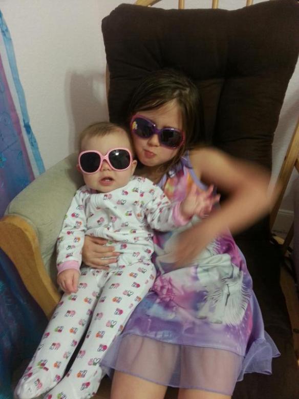 Kendyll and Jordyn ready for the Texas summer although it is February. It comes early around here.